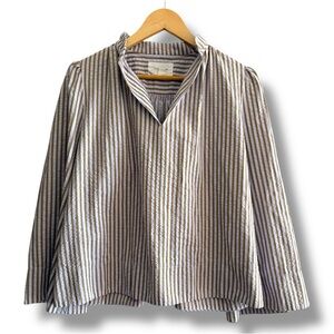 Tuckernuck Pomander Place Lilac Stripe Lightweight Finley Flutter Sleeve Blouse